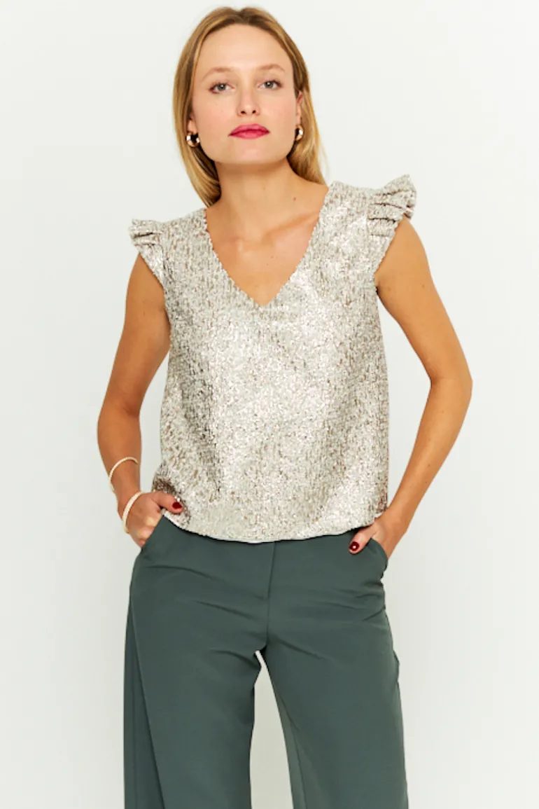 Maison Guillemette BLOUSE AMOR TWEED OR - LES EMBLEMATIQUES | Blouses