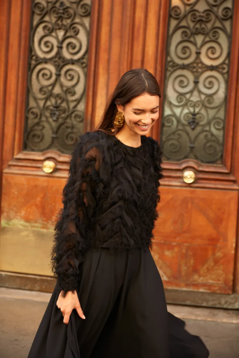 Maison Guillemette BLOUSE GREGORIA NOIRE - existe dans deux longueurs - LES EMBLEMATIQUES | Blouses