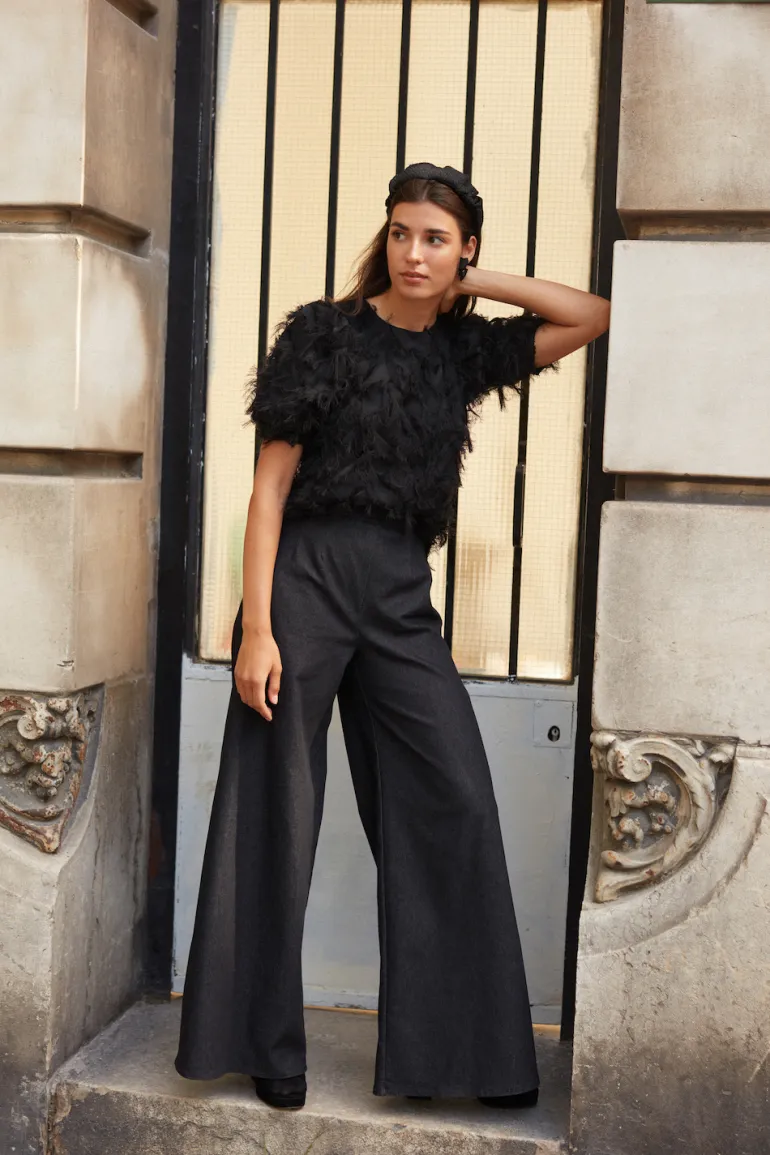 Maison Guillemette BLOUSE PLUMES NOIRE - LES EMBLEMATIQUES | Blouses