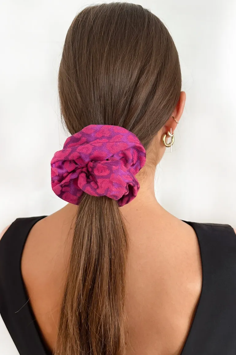 Maison Guillemette CHOUCHOU CHIARA LEOPARD FUCHSIA | Accessoires