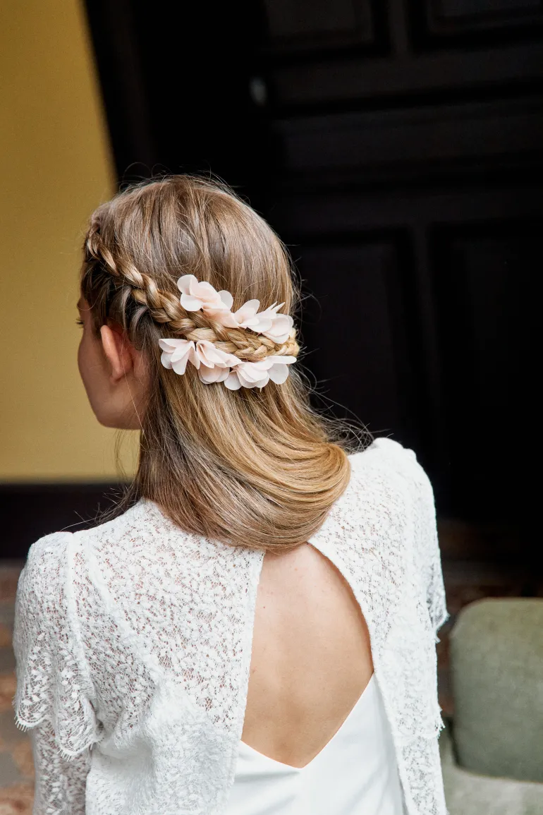 Maison Guillemette PICS A CHEVEUX GRACE ROSE PALE - COLLECTION BLANCHE | Accessoires