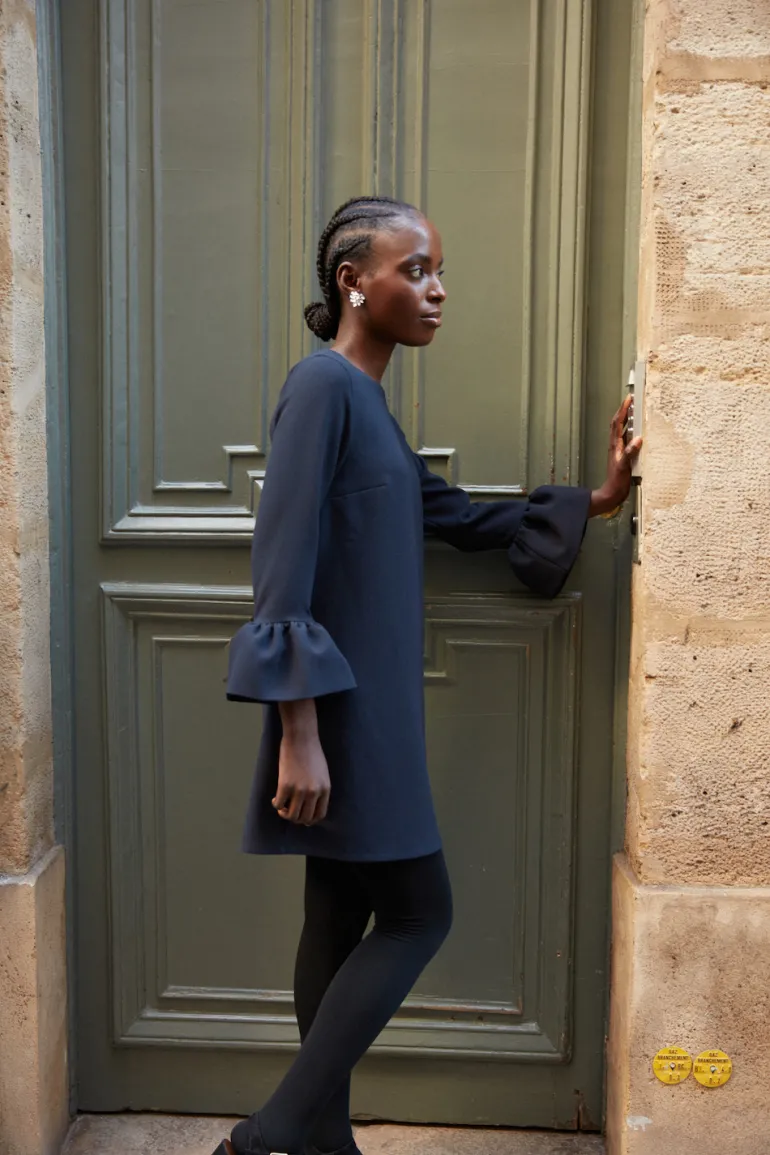 Maison Guillemette ROBE LEONIE MARINE - existe dans deux longueurs | Robes