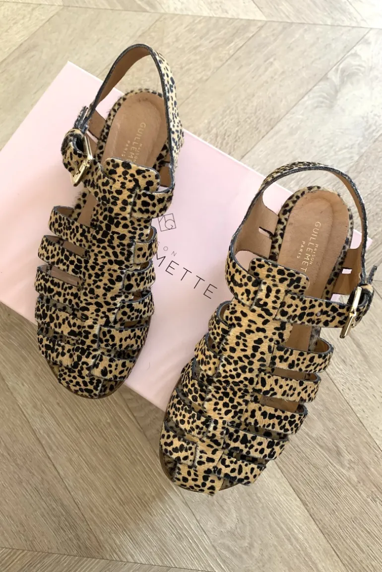 Maison Guillemette SPARTIATES IBIZA EFFET LEOPARD | Chaussures