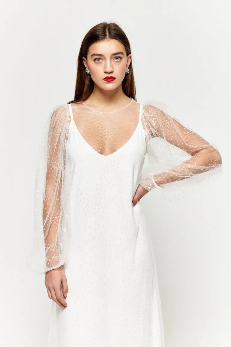 Maison Guillemette SUR-ROBE PLUIE DE PAILLETTES - COLLECTION BLANCHE | Robes